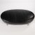 Large oval ottoman Croco in black leather by Dan Ihreborn 1995