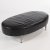 Large oval ottoman Croco in black leather by Dan Ihreborn 1995