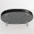 Large oval ottoman Croco in black leather by Dan Ihreborn 1995
